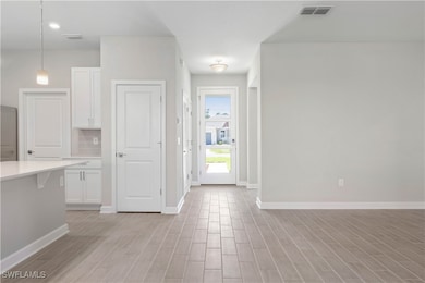 Entrance foyer featuring light hardwood / wood-sty