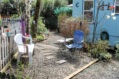 Garden path to side deck