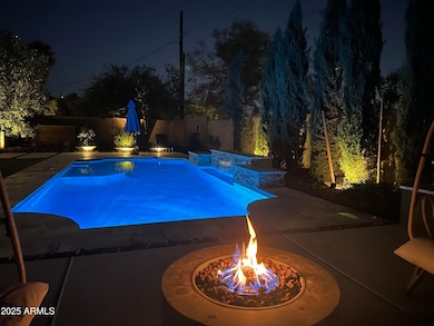 Lovely fire by the pool