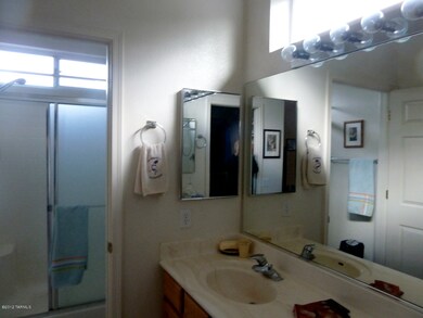 Master bathroom with two lavatories