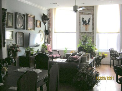 Lots of natural light in the open living/dining ar