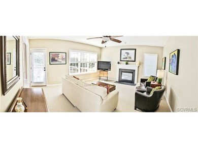 Sunken family room off the kitchen with newer carp
