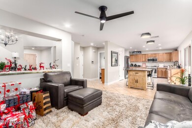 Kitchen opens to the living room.