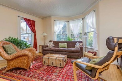Formal living room with woodstove...