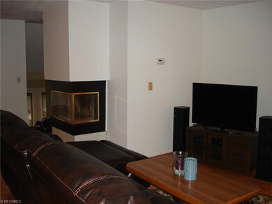 3-sided gas fireplace accents the livingroom and d