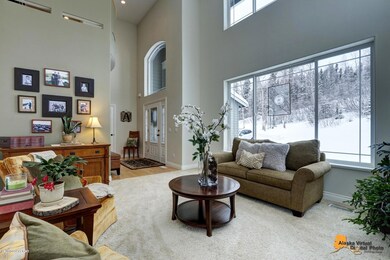 Inviting 2-story living room ...
