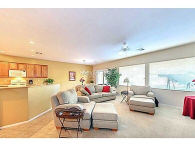 Great Room. Open Floor Plan / Ceiling Fan/ Carpet