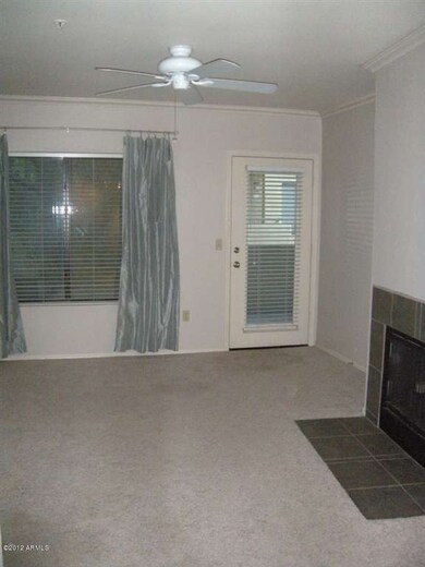 Living area with fireplace