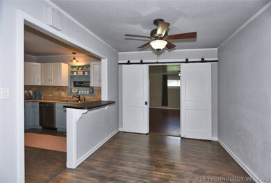 The kitchen is open to the dining room.  There's a
