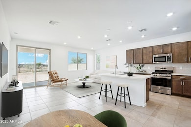 Kitchen and Great Room staged