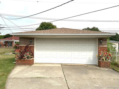View of detached garage