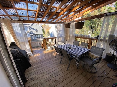 Covered deck ideal for entertaining.