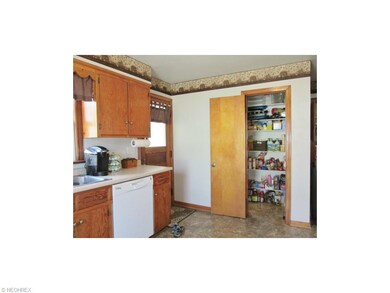 Large walk-in pantry with side entry door leading 