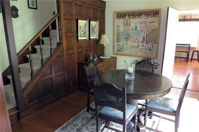 Dining Room with Original Wood Paneling