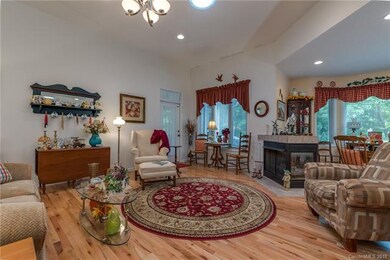 Open greatroom with see thru fireplace