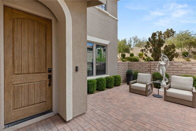 View of courtyard patio near front entrance.
