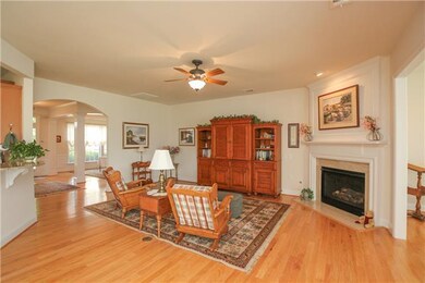 As you walk into the home, the large great room is