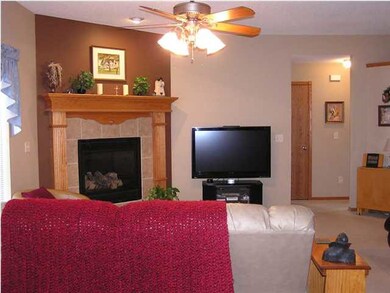 Main floor living area with fireplace