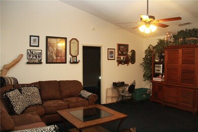 Large, open floor plan with a fireplace!