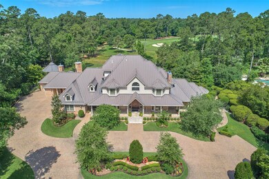 Extra-wide, circular driveway with full parking on