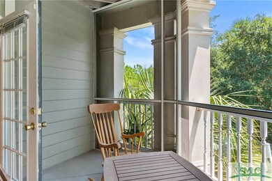 Screened porch overlooking green space