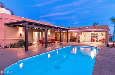 Sunset looking across the Pool