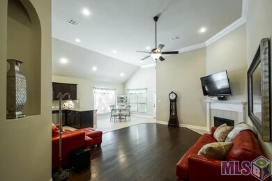High ceilings, lots of recessed lighting, and crow