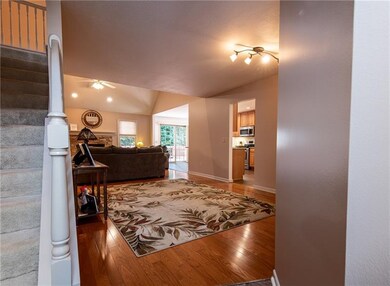 Gleaming hardwood floors were installed in the living room and dining room to welcome guests to your home.