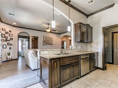 Gorgeous granite countertops, beautiful backsplash