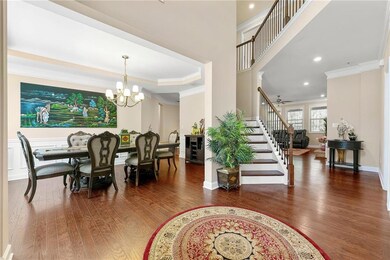 Dining room featuring a notable chandelier, orname