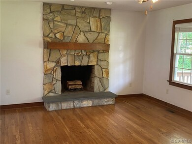 Stone fireplace