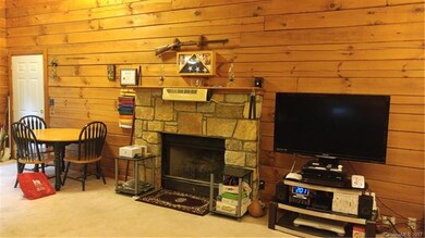 Living room fireplace with gas logs