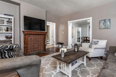 Beautiful family room that has the added character
