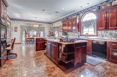 Huge Custom Kitchen with Breakfast Bar
