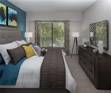 Bedroom with carpet