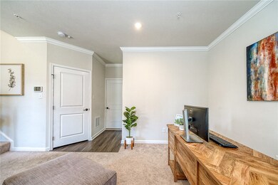 Finished basement being used as an office