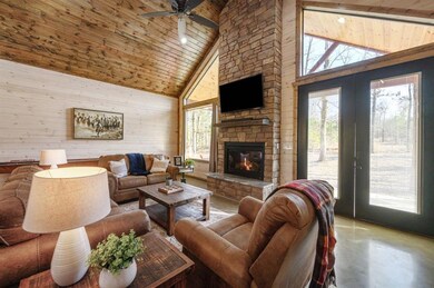 Living room featuring high vaulted ceiling, a weal