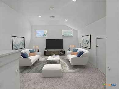 Upstairs loft staged as a comfortable lounging spa