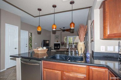 Kitchen View to Living Room