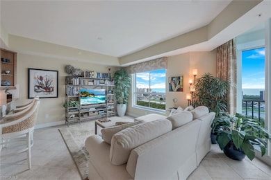 View of tiled living room