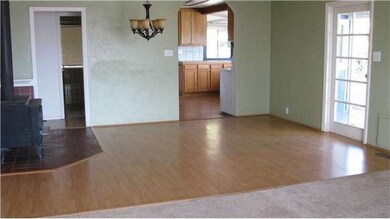 View of dining room and kitchen