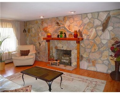 Living Room. Living room with stone firepalce.