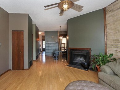 The wood burning fireplace is perfect for cool, Mi