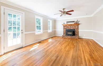 Spacious family room with french door leading to r