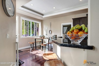 Open kitchen into dining area