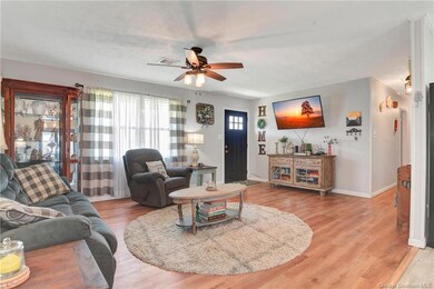 Living is open to dining area.
