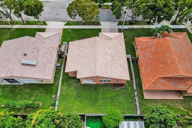 Aerial view of backyard.