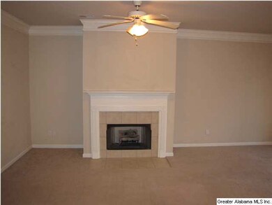 Open floorplan with fireplace in living area.