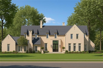 View of front of property featuring a front yard and a chimney