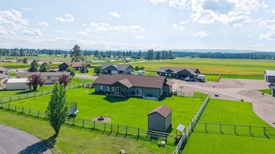 Overview of rural landscape with agricultural land